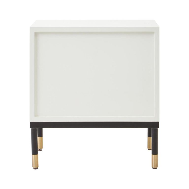 Danta Bedside Cabinet - 2 Drawer - Off White Wood