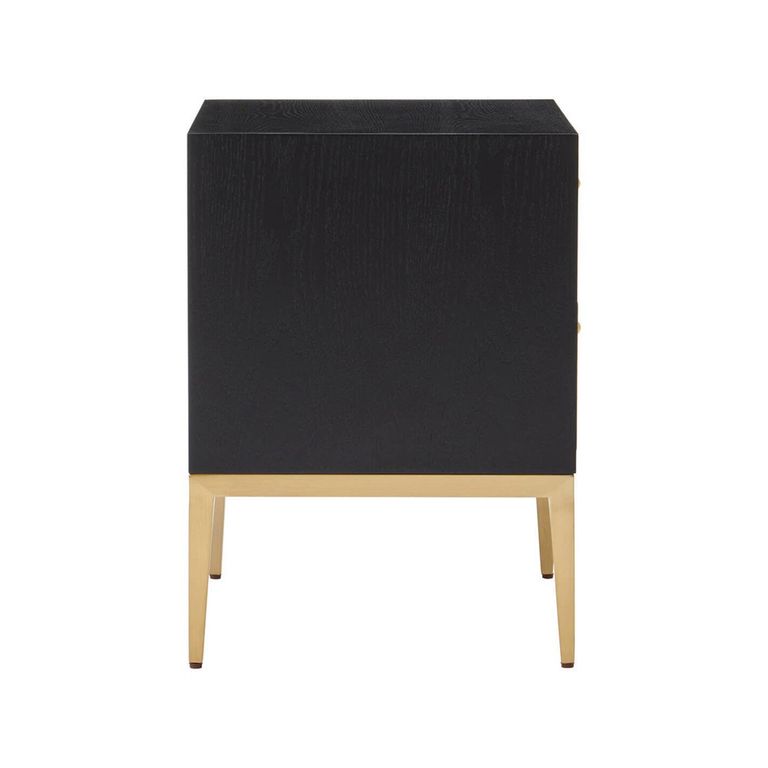 Deruta Bedside Cabinet - 2 Drawer - Grey Faux Shagreen