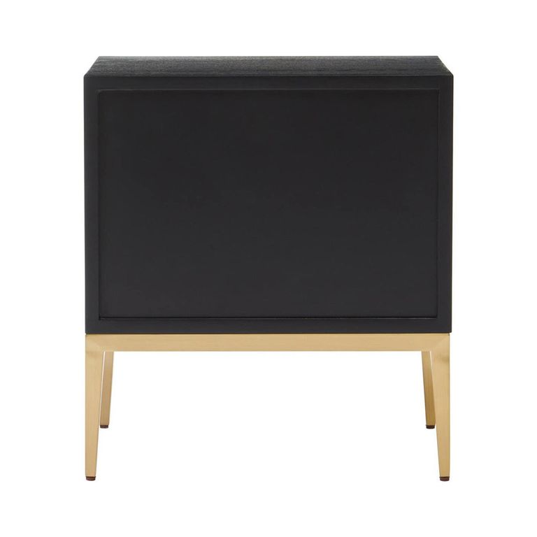 Deruta Bedside Cabinet - 2 Drawer - Grey Faux Shagreen