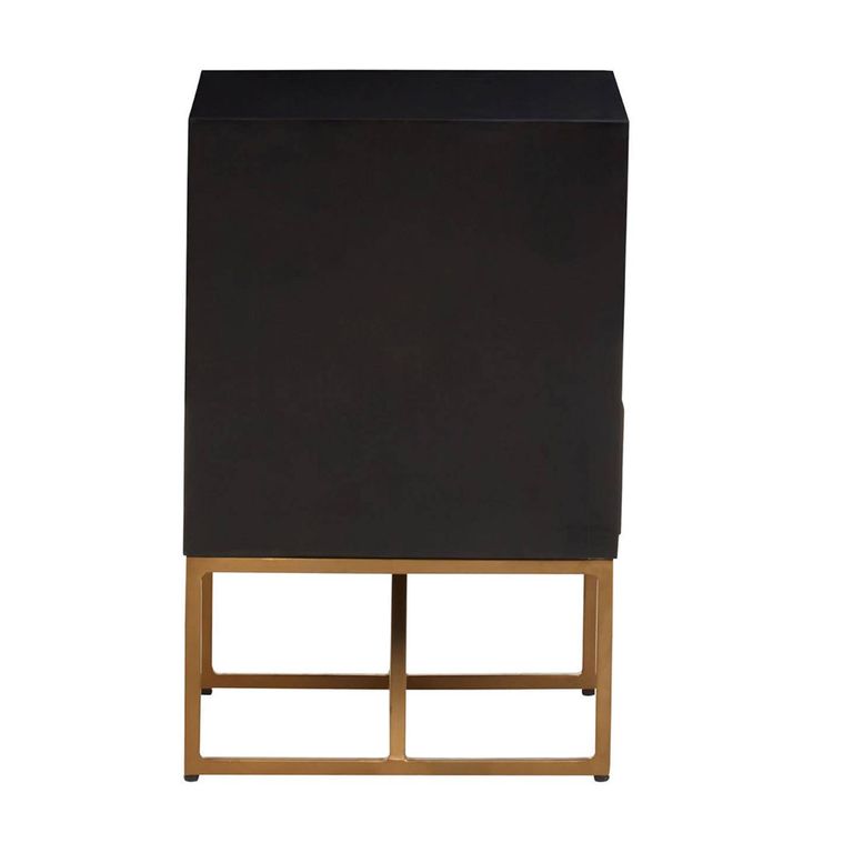 Kochi Bedside Table - 3 Drawer - Black Mango Wood