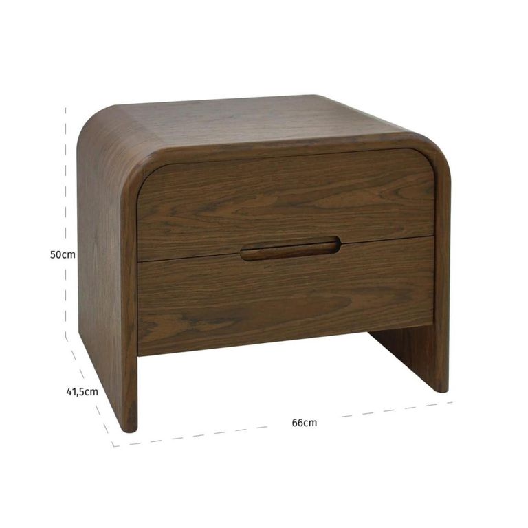 Bedford Nightstand - 2 Drawer - Brown - Wood