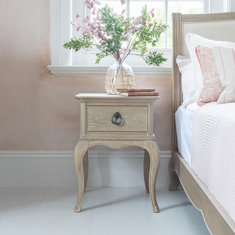 Camille Bedside Table - 1 Drawer - Grey Oak
