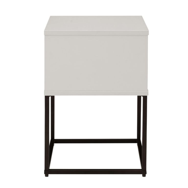 Albion Bedside Cabinet - 1 Drawer - Stone Grey and Black