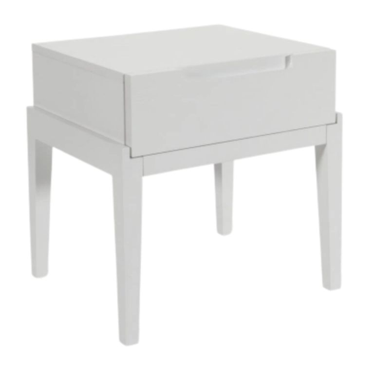 Orchid Bedside Table - 1 Drawer - White - Wood