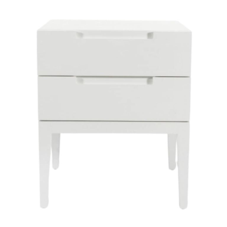 Orchid Bedside Table - 2 Drawer - White - Wood