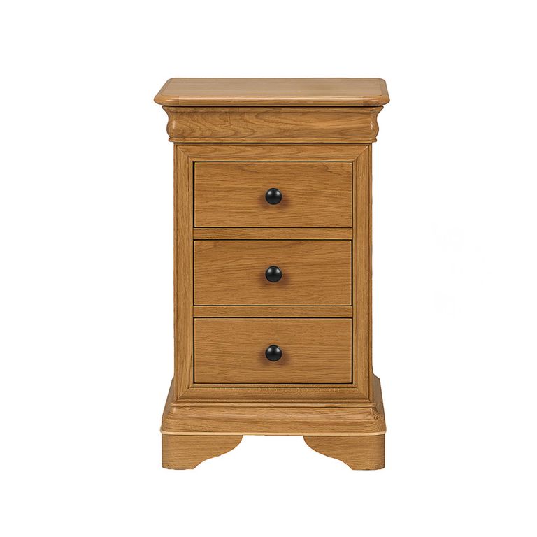 Bordeaux Bedside Cabinet - 3 Drawer - Natural - Oak
