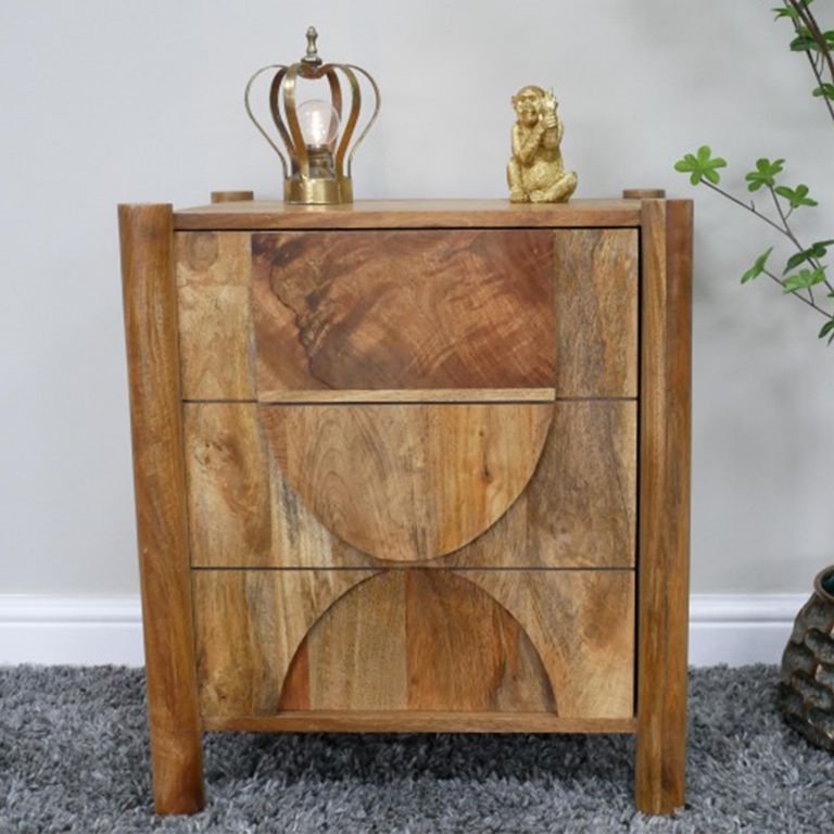 Bedside Cabinet - 1 Door - Acacia Wood