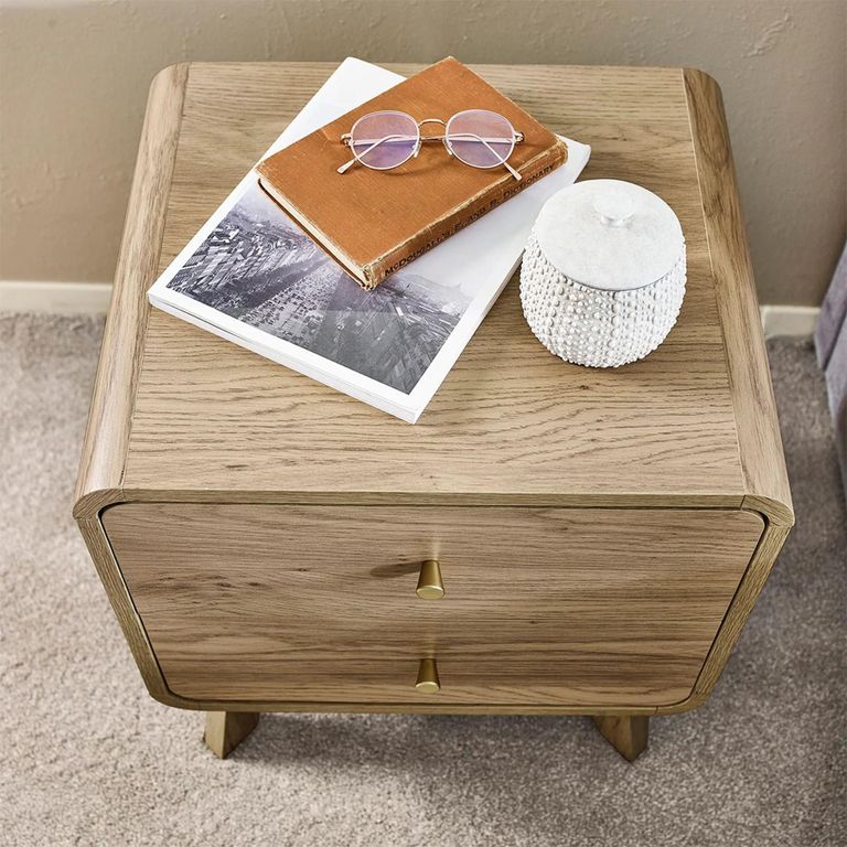 Ingrid Bedside Cabinet - 2 Drawer - Natural - Oak