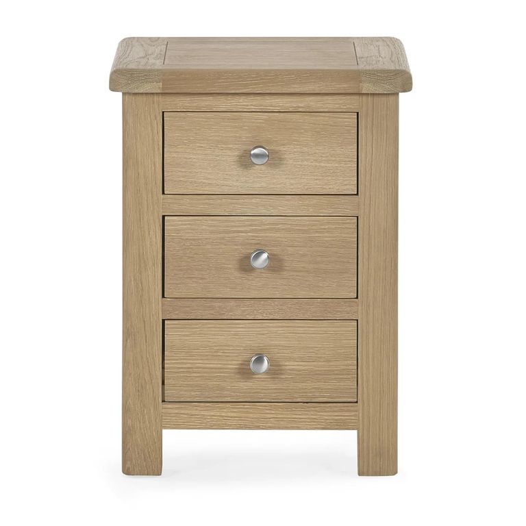Memphis Bedside Cabinet - 3 Drawer - Limed Oak
