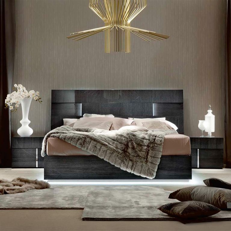 Montecarlo Bedside Cabinet - 2 Drawer - Left - Grey Koto High Gloss