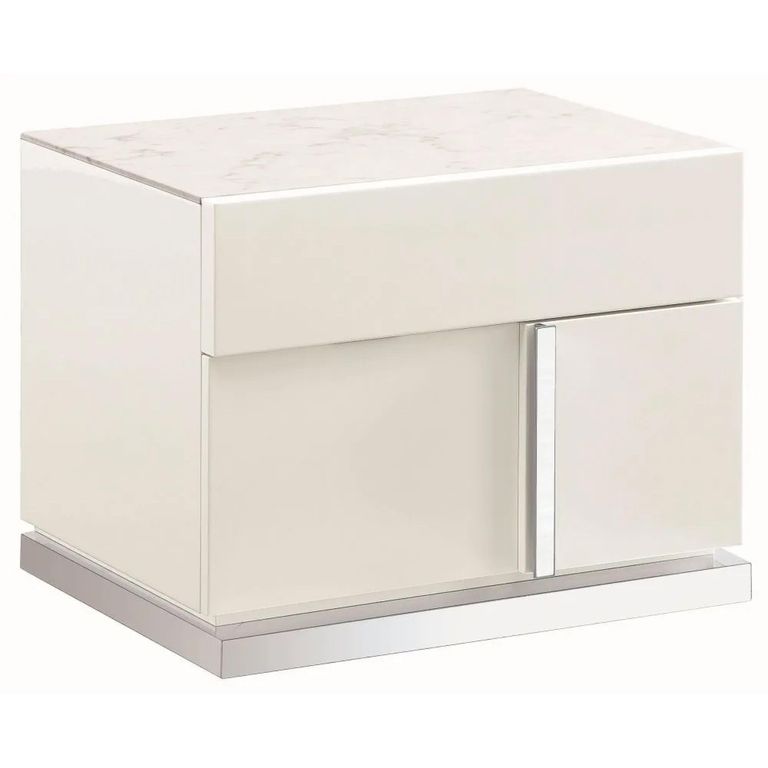Canova Bedside Cabinet - LHF - White Gloss