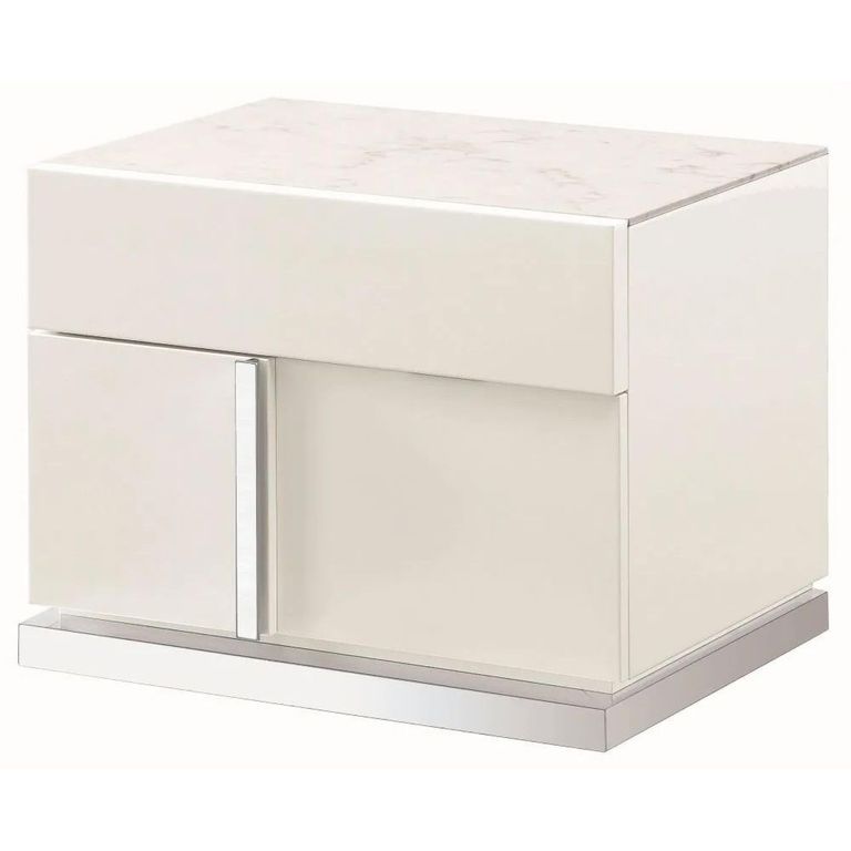 Canova Bedside Cabinet - RHF - White Gloss