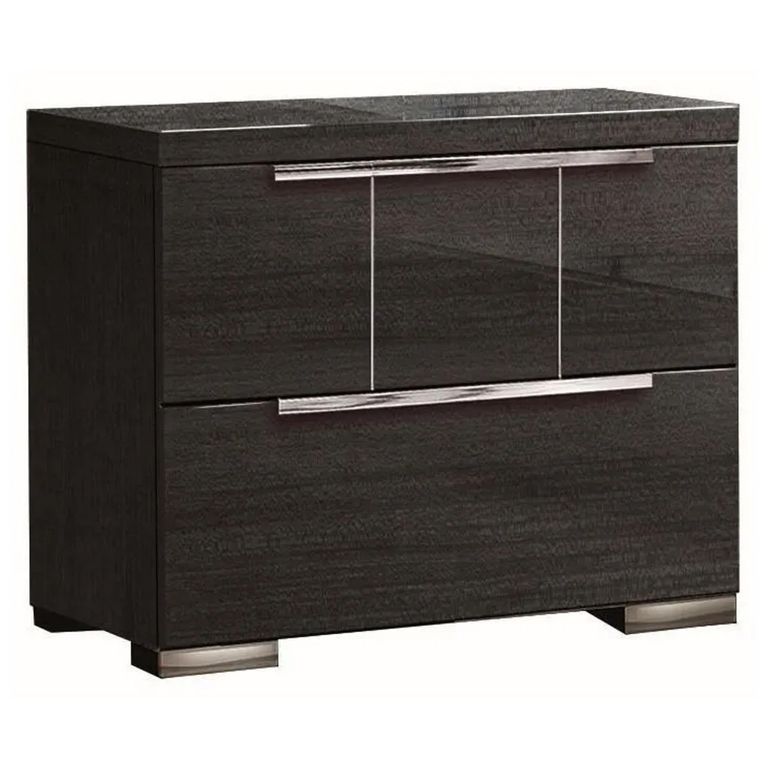 Versilia Bedside Cabinet - 2 Drawer - Black