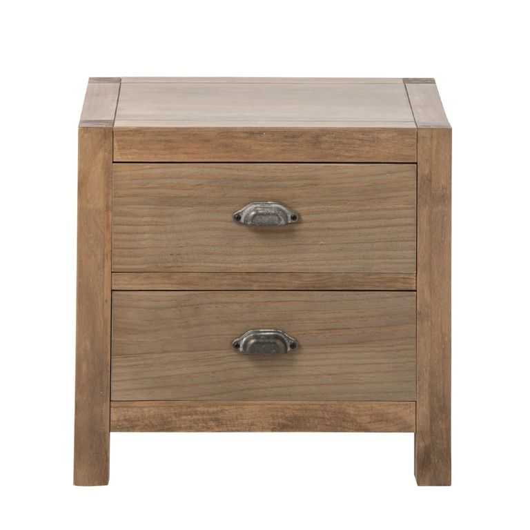 Blois Bedside Table - 2 Drawer - Natural - Pinewood