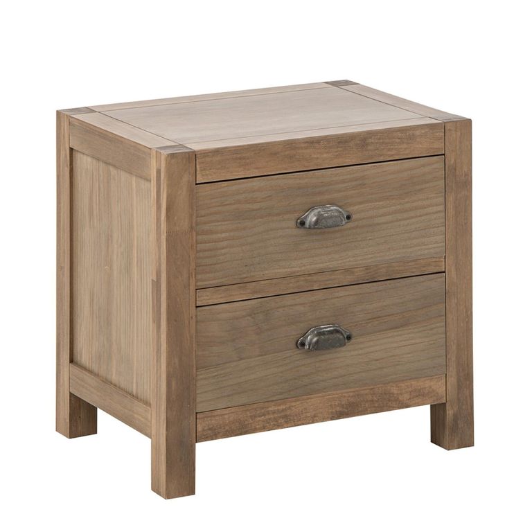 Blois Bedside Table - 2 Drawer - Natural - Pinewood