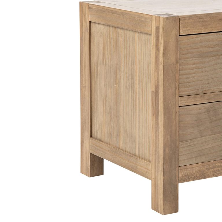 Blois Bedside Table - 2 Drawer - Natural - Pinewood