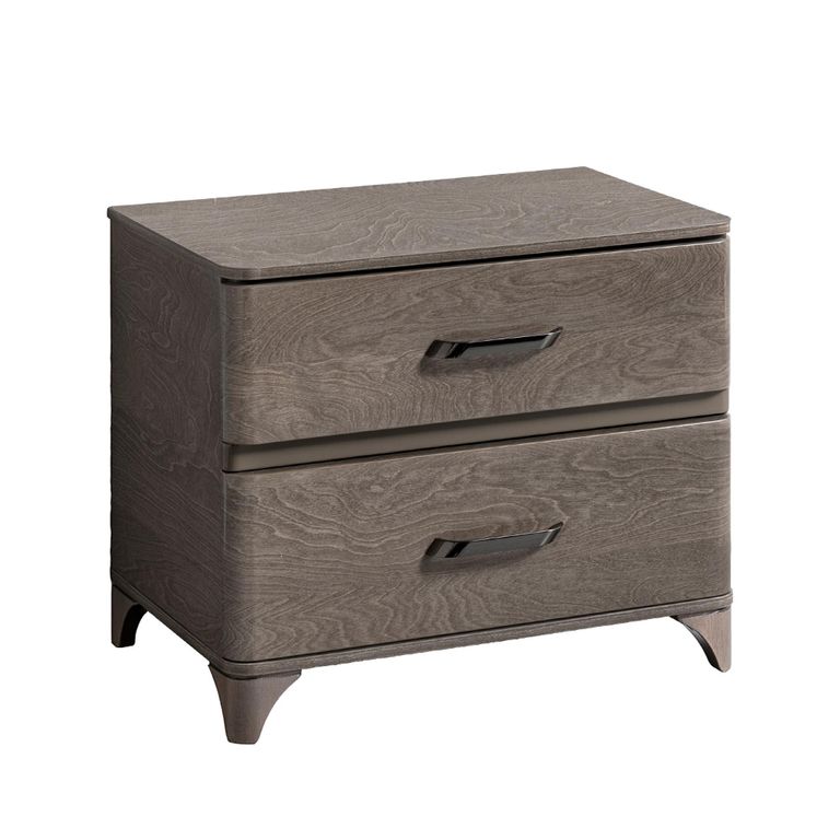 Maia Italian Bedside Cabinet - 2 Drawer - Silver Birch