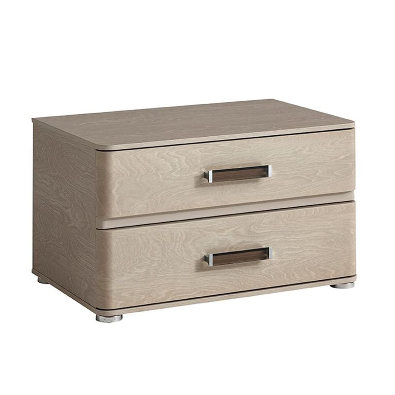 Maia Italian Bedside Cabinet - 2 Drawer - Maxi - Sand Birch