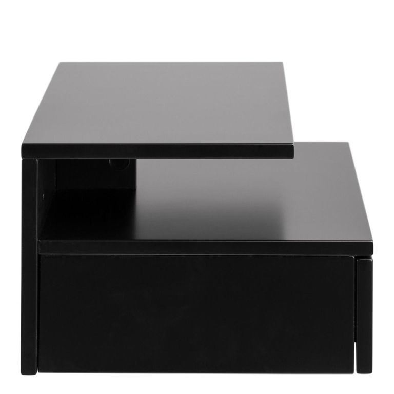 Ashlan Bedside Table - Floating - 1 Drawer - Black