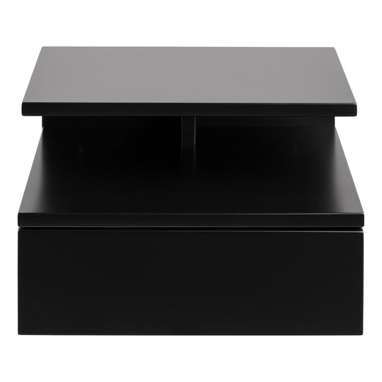 Ashlan Bedside Table - 1 Drawer - Wall Mounted - Floating - Black Painted