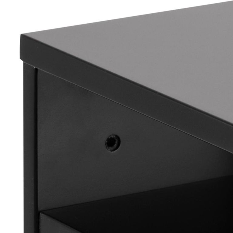 Ashlan Bedside Table - 1 Drawer - Wall Mounted - Floating - Black Painted