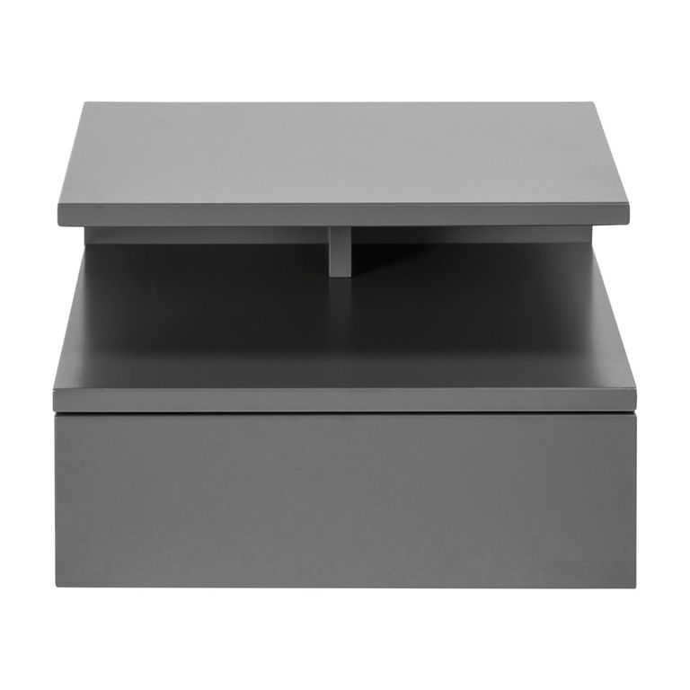 Ashlan Bedside Table - 1 Drawer - Wall Mounted - Floating - Grey Painted