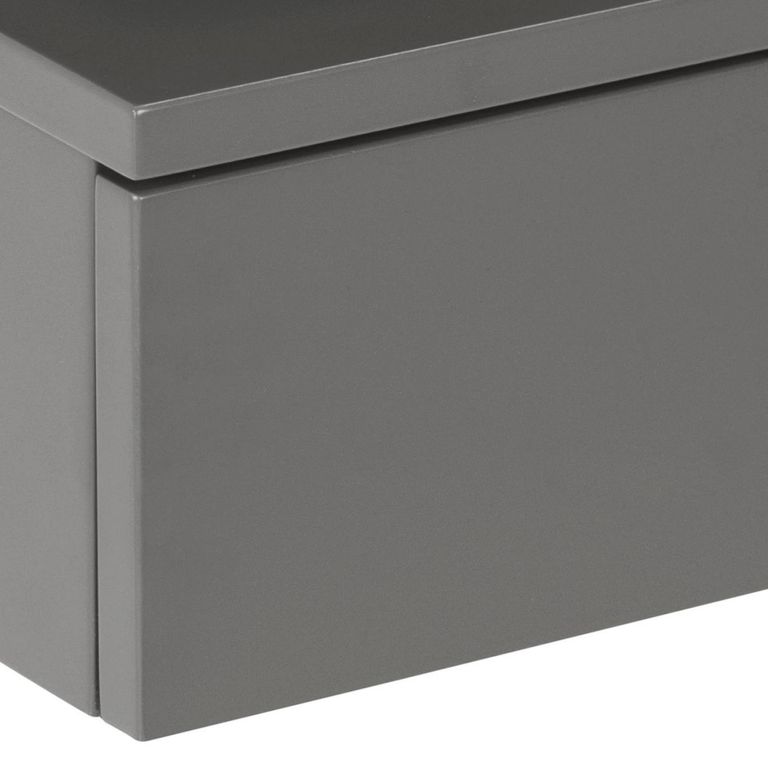 Ashlan Bedside Table - 1 Drawer - Wall Mounted - Floating - Grey Painted