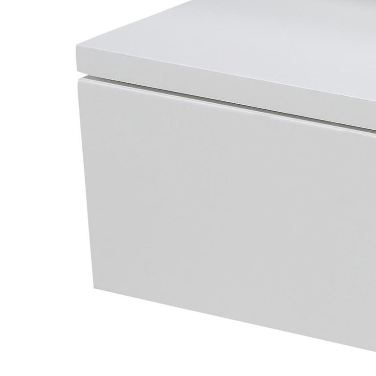 Ashlan Bedside Table - 1 Drawer - Wall Mounted - Floating - White Painted