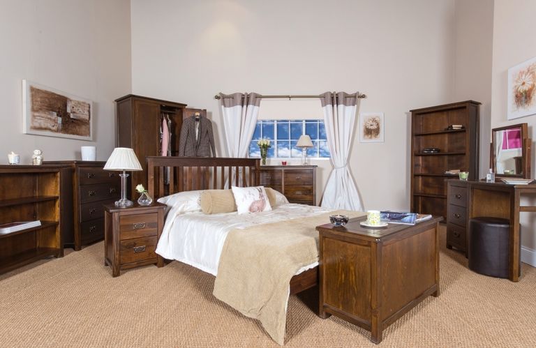 Boston Bedside Cabinet - 2 Drawer - Dark Wood