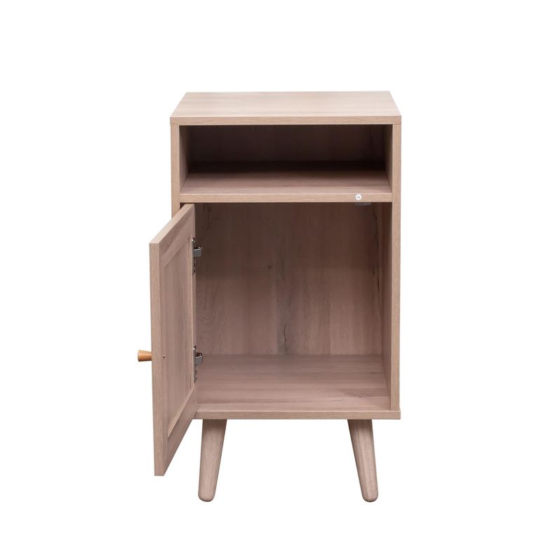 Clearance - Ferrero Natural and Woven Rattan 1 Door Bedside Table