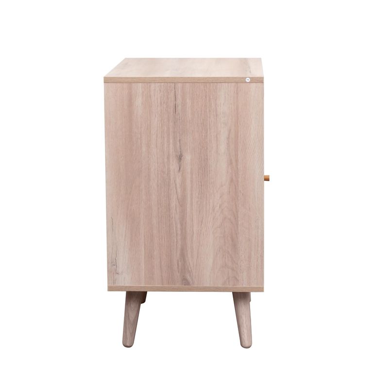 Clearance - Ferrero Natural and Woven Rattan 1 Door Bedside Table