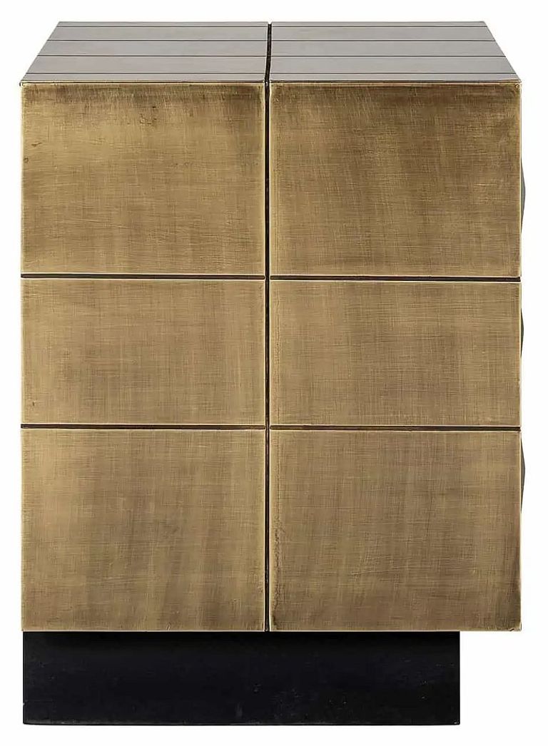Collada Brass Cladded 3 Drawer Bedside Cabinet