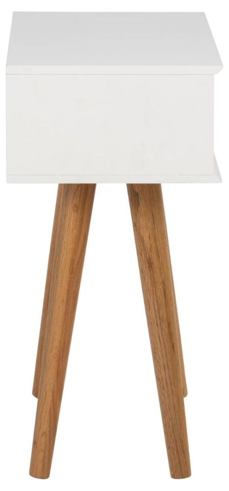 Mitra Bedside Table - 1 Drawer - White and Oak