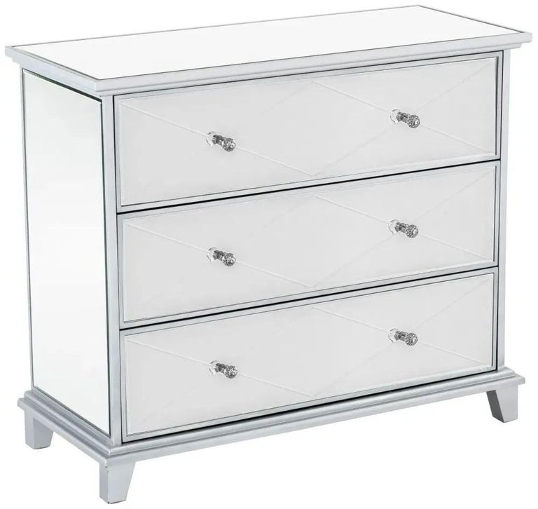 Mayfair Chest - 3 Drawer - Wide - Mirrored
