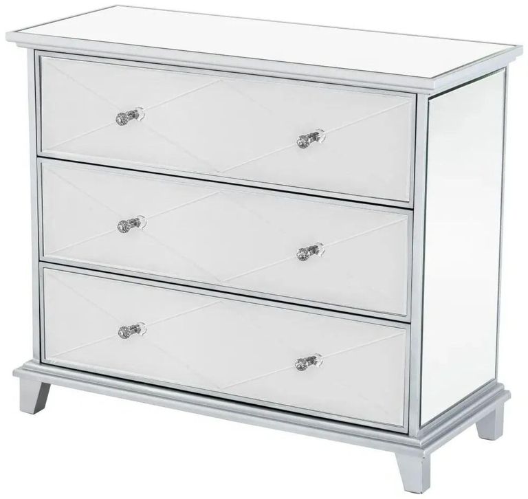 Mayfair Chest - 3 Drawer - Wide - Mirrored