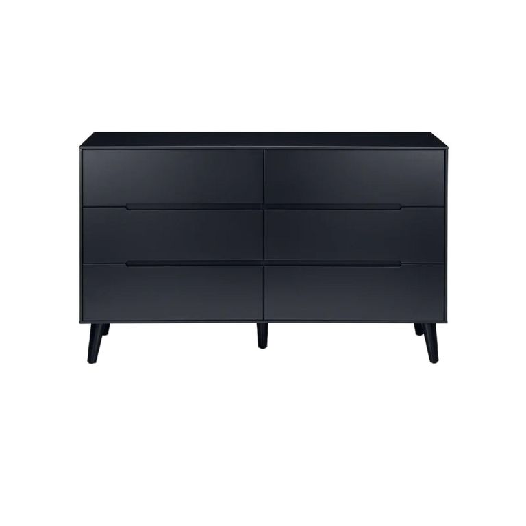 Alicia Black Wide Chest - 6 Drawer