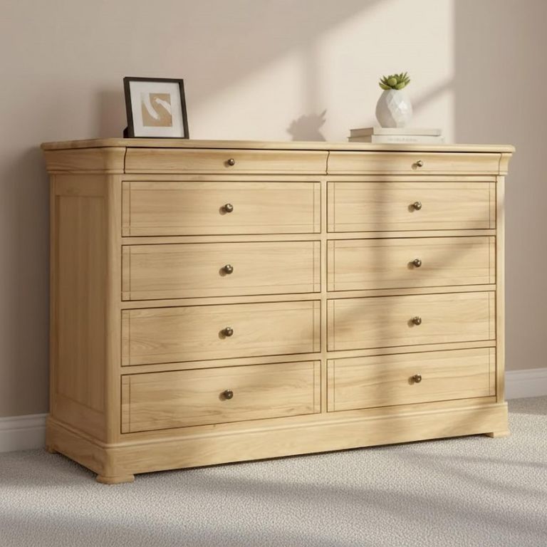 Moreno Wide Chest - 10 Drawer - Oak