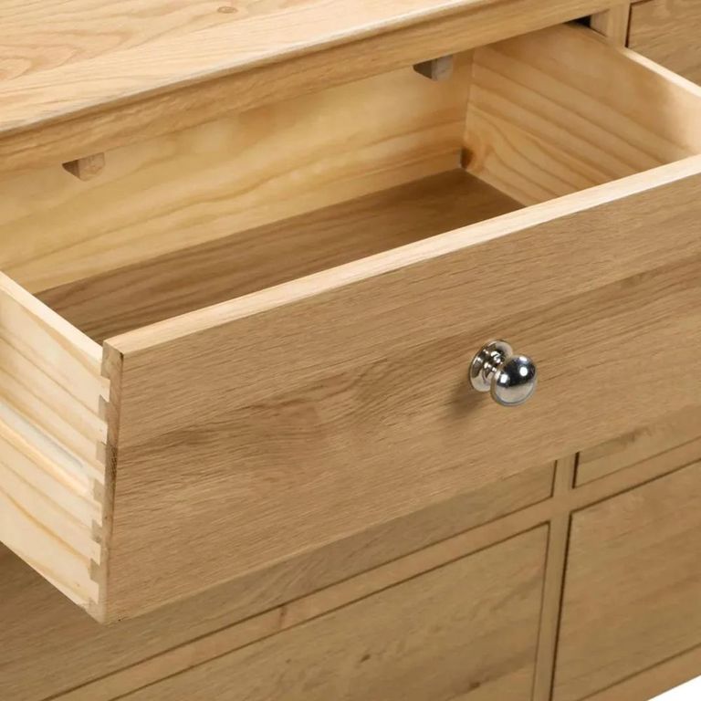 Clearance - Cotswold Chest of Drawers - 6 Drawer - Wide - Oak - FSS16997