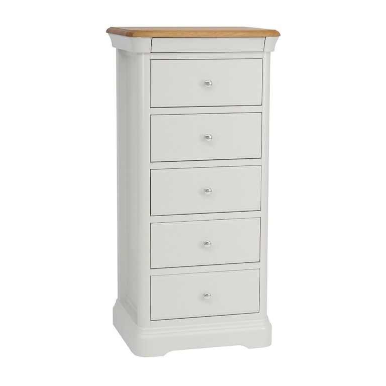 Clearance - Cromwell Tall Chest - 5 Drawer - Grey Painted - A416