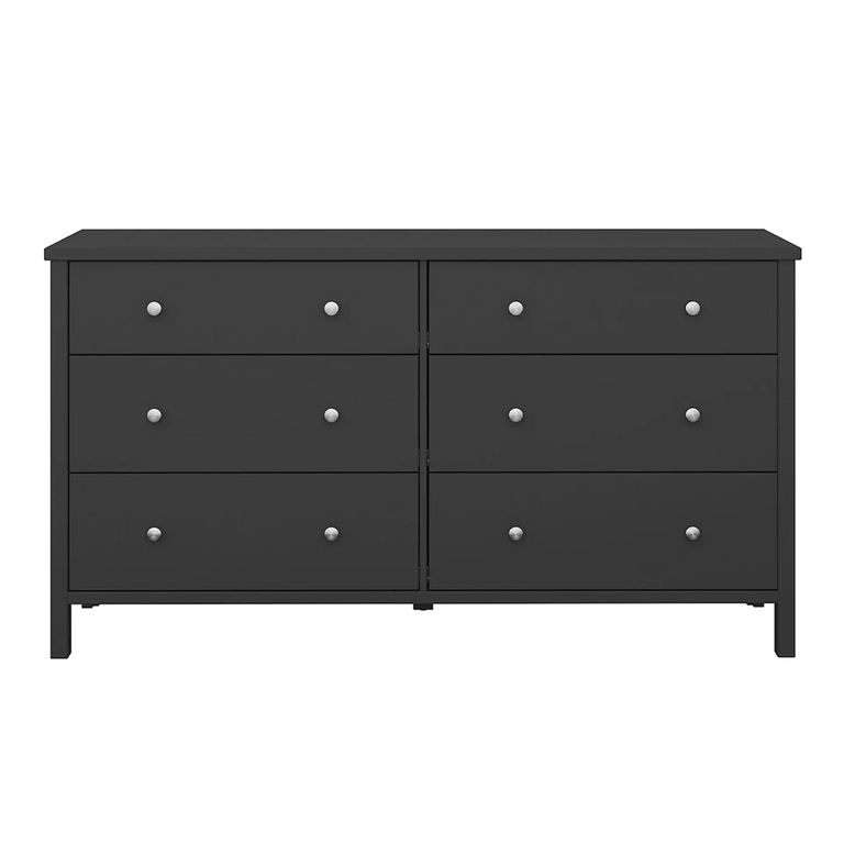Clearance - Tromso Wide Chest - 3+3 Drawer - Black - A542