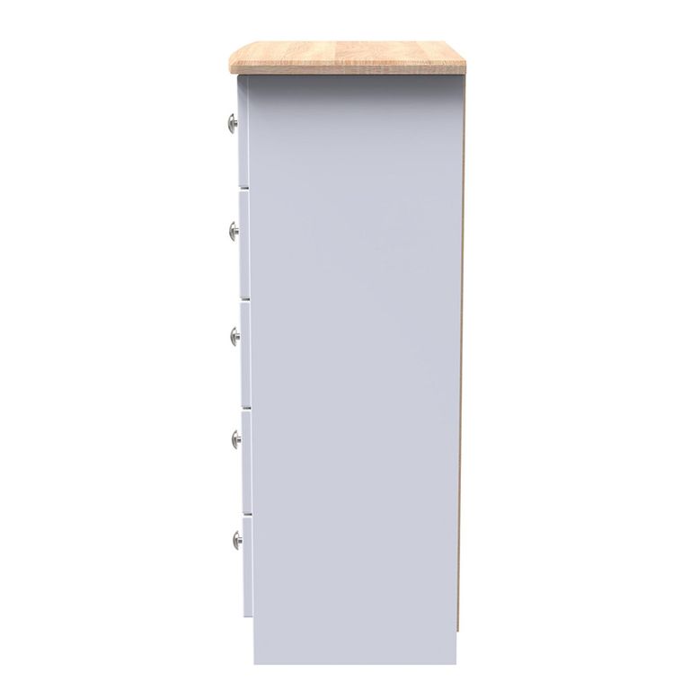 Sussex Chest - 5 Drawer - White and Oak