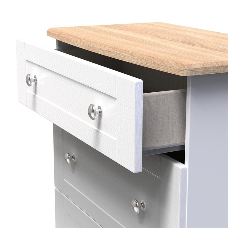 Sussex Deep Chest - 3 Drawer - White and Oak