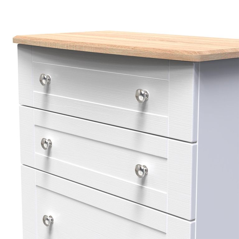 Sussex Deep Chest - 4 Drawer - White and Oak