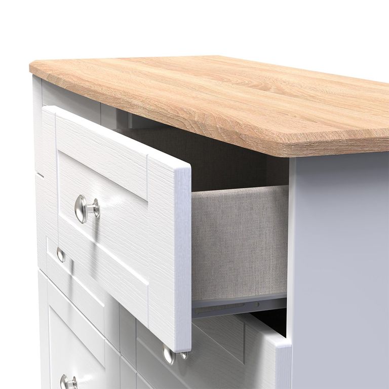 Sussex Midi Chest - 6 Drawer - White and Oak