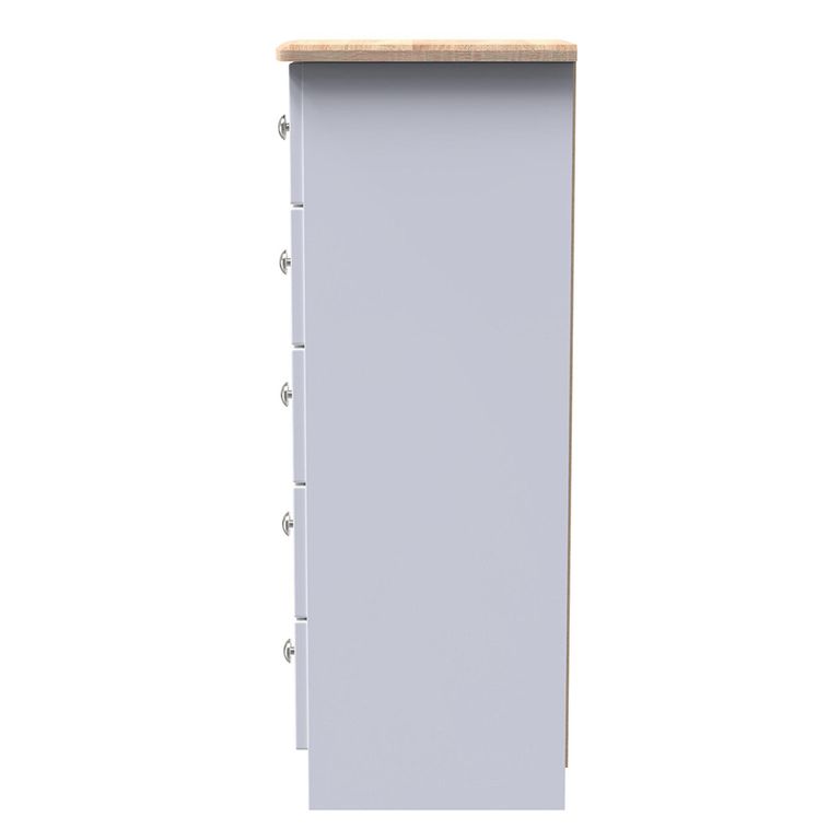 Sussex Narrow Chest - 5 Drawer - White and Oak