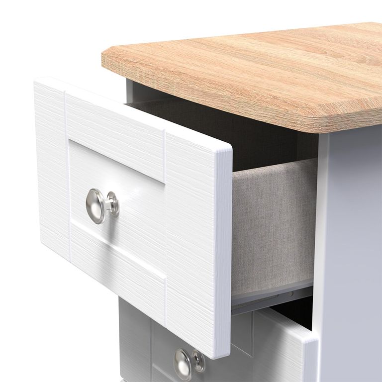 Sussex Narrow Chest - 5 Drawer - White and Oak