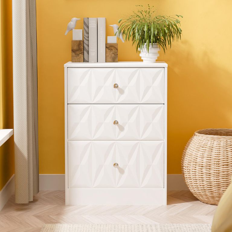 San Jose Chest - Deep Midi - 3 Drawer - White