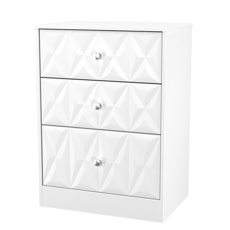 San Jose Chest - Deep Midi - 3 Drawer - White