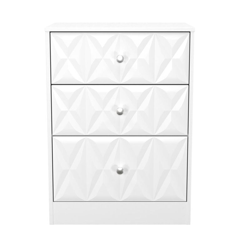 San Jose Chest - Deep Midi - 3 Drawer - White