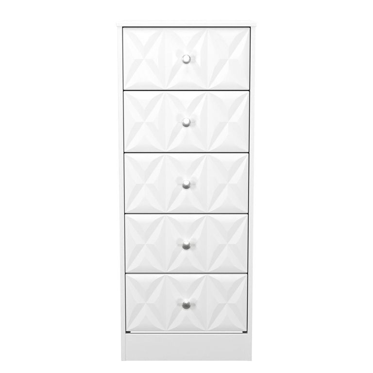 San Jose Chest - Narrow - 5 Drawer - White